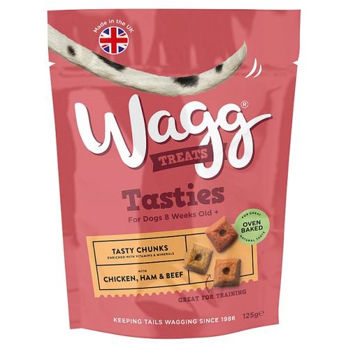 Wagg Treats Tasty Chunks for Dogs 8 Weeks Old+ 125g We Get Any Stock