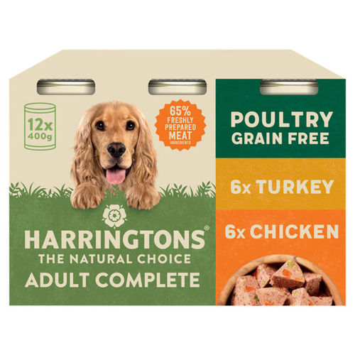 Harringtons Poultry Wet Dog Food Cans Multi Pack 12x400g