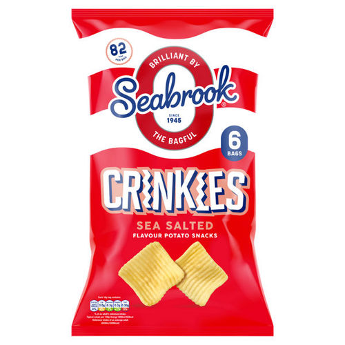 Seabrook Crinkles Sea Salt Flavour Potato Snacks 6 x 18g