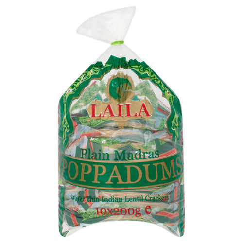 Laila Madras Plain Pappadums 200g