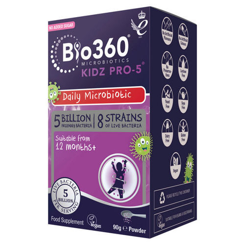 Bio360 Microbiotics Kidz Pro-5 Powder Suitable from 12 Months+ 90g