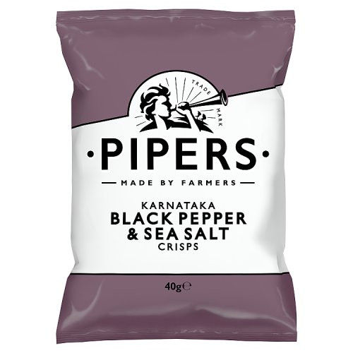 Pipers Karnataka Black Pepper & Sea Salt Crisps 40g