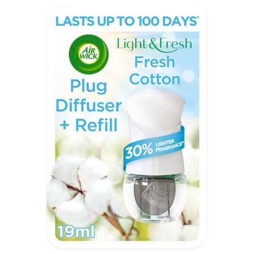 Air Wick Fresh Cotton Scented Oil Light & Fresh Electrical Plug In Diffuser Lasts up to 100 days