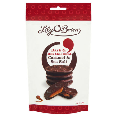 Lily O'Briens Dark & Milk Choc Blend Caramel & Sea Salt 110g We Get