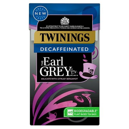 Twinings Earl Grey Decaffeinated 40 Plant-Based Tea Bags