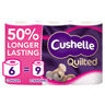 Cushelle Quilted 50% Longer Lasting Toilet Tissue 6 Equals 9 Regular Rolls