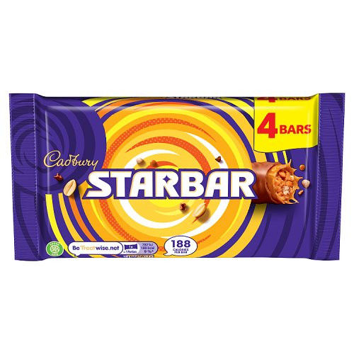 Cadbury Starbar Chocolate Bar 4 Pack Multipack 148g