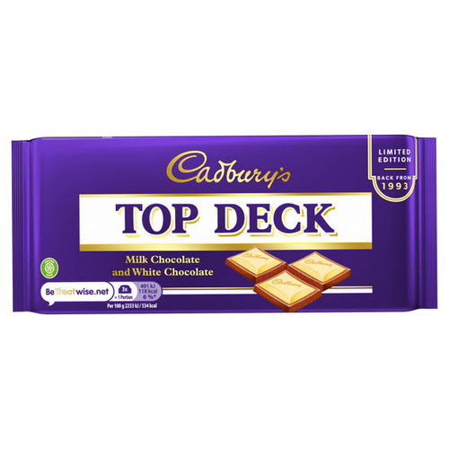 Cadbury's Limited Edition Top Deck Milk Chocolate and White Chocolate 110g