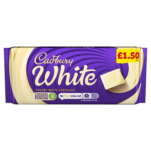 Cadbury White Chocolate Bar PMP £1.50 90g