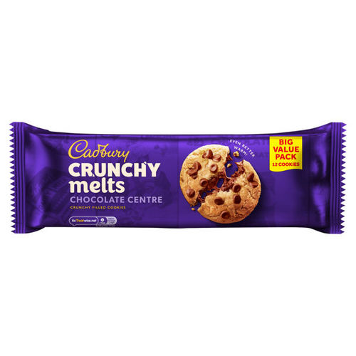 Cadbury Crunchy Melts Chocolate Centre Chocolate Chip Cookies 312g