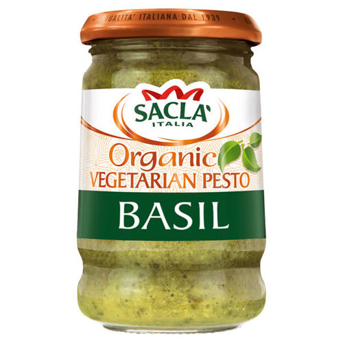 Sacla Organic Vegetarian Basil Pesto 190G