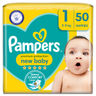 Pampers Premium Protection New Baby Size 1, 50 Nappies, 2kg - 5kg, Essential Pack