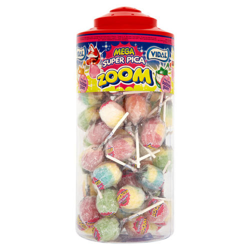 Vidal Super Sour Zoom Lollies 50'pcs