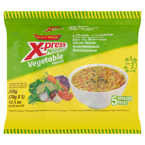 Wai Wai X-Press Instant Noodles Vegetable Flavour 5 x 70g (350g)