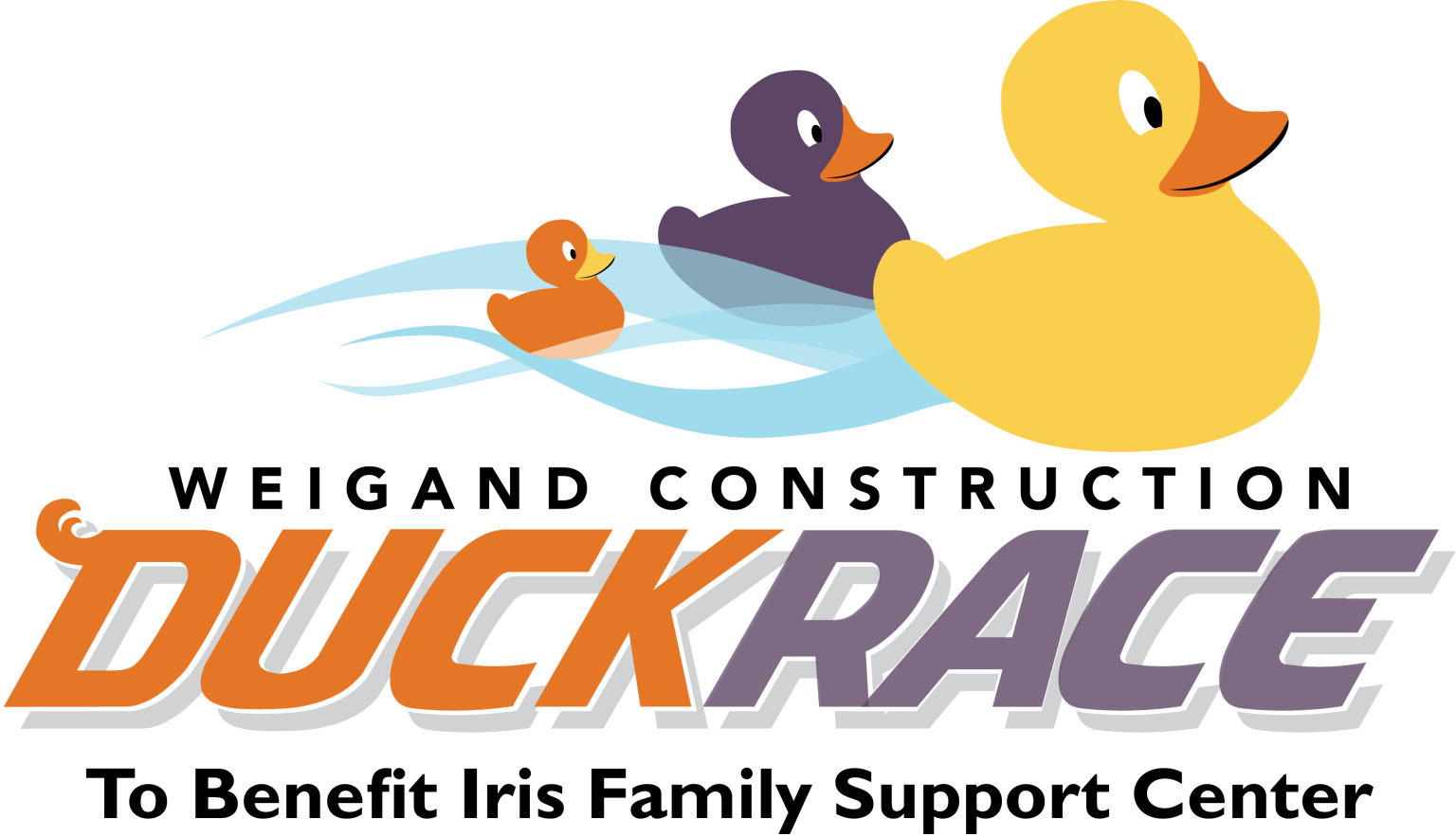 Weigand Duck Race in Iris Family Support Center colors