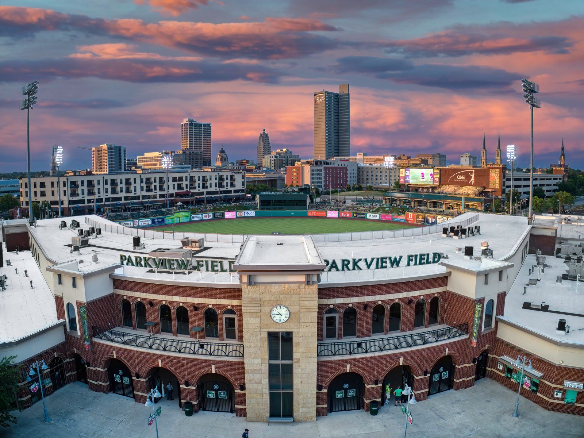 Parkview Field and Fort Wayne skyline