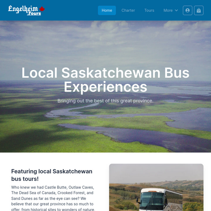 screenshot of engelheim tours website