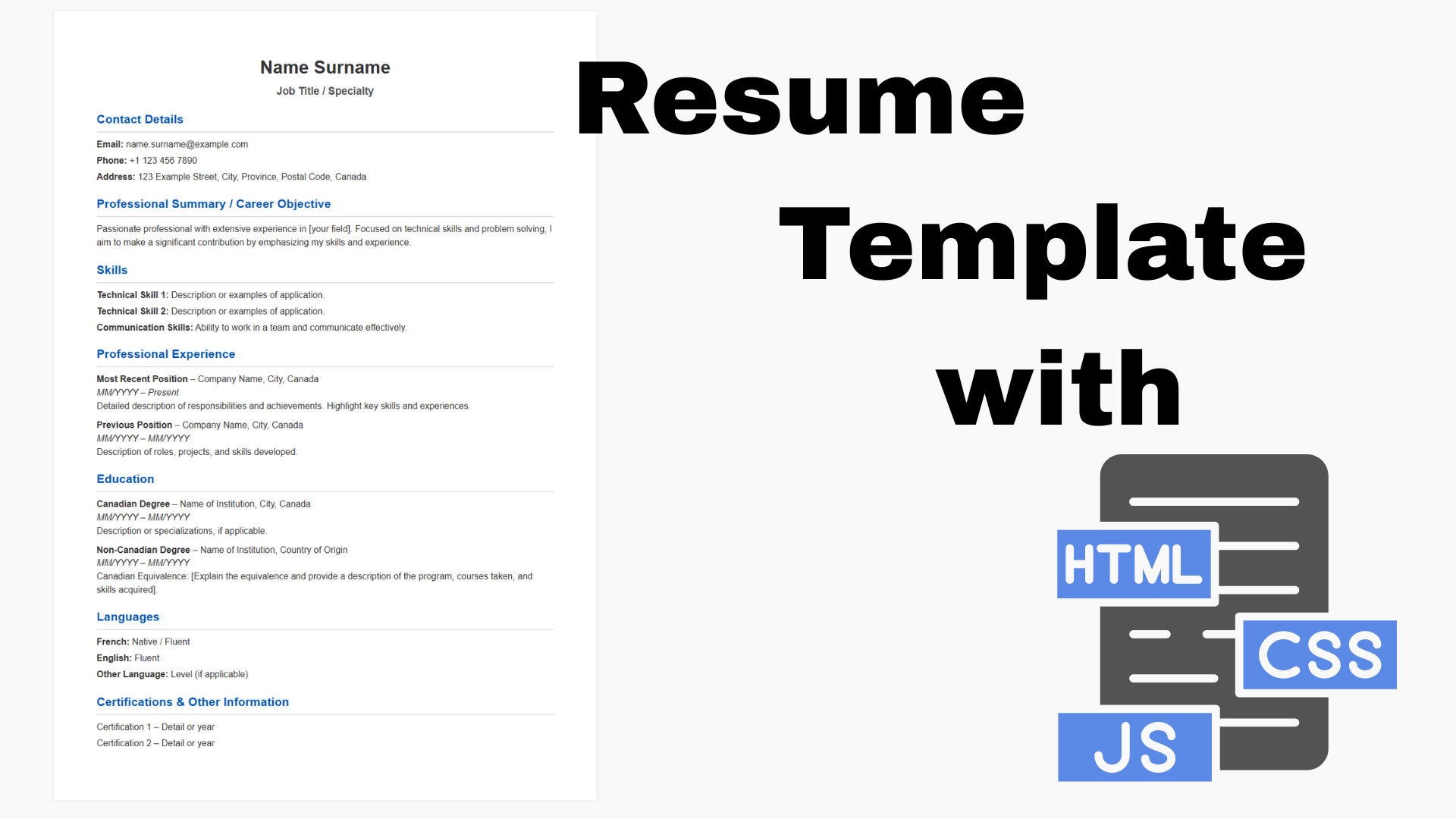 resume cv template