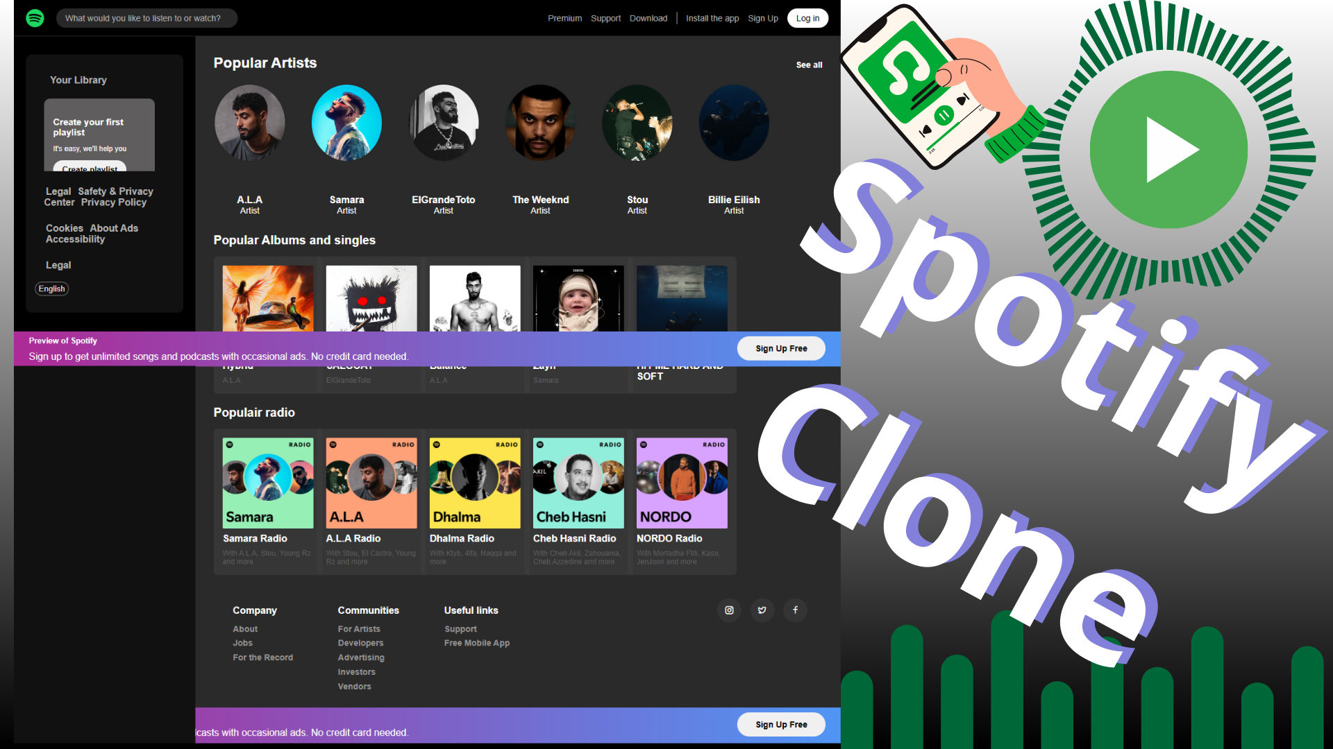 clone home page spotify