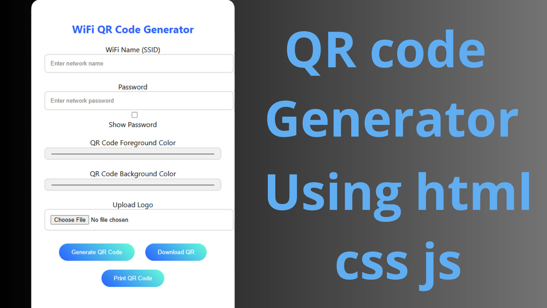 Wifi QR code generator