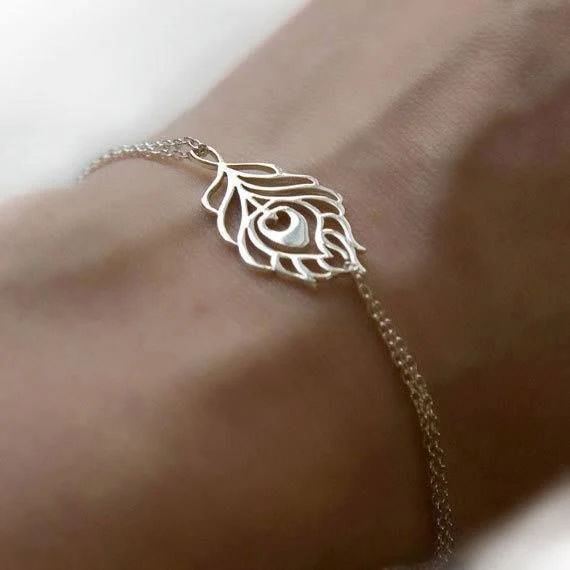 Serene Peacock Feather Bracelet thumbnail 3