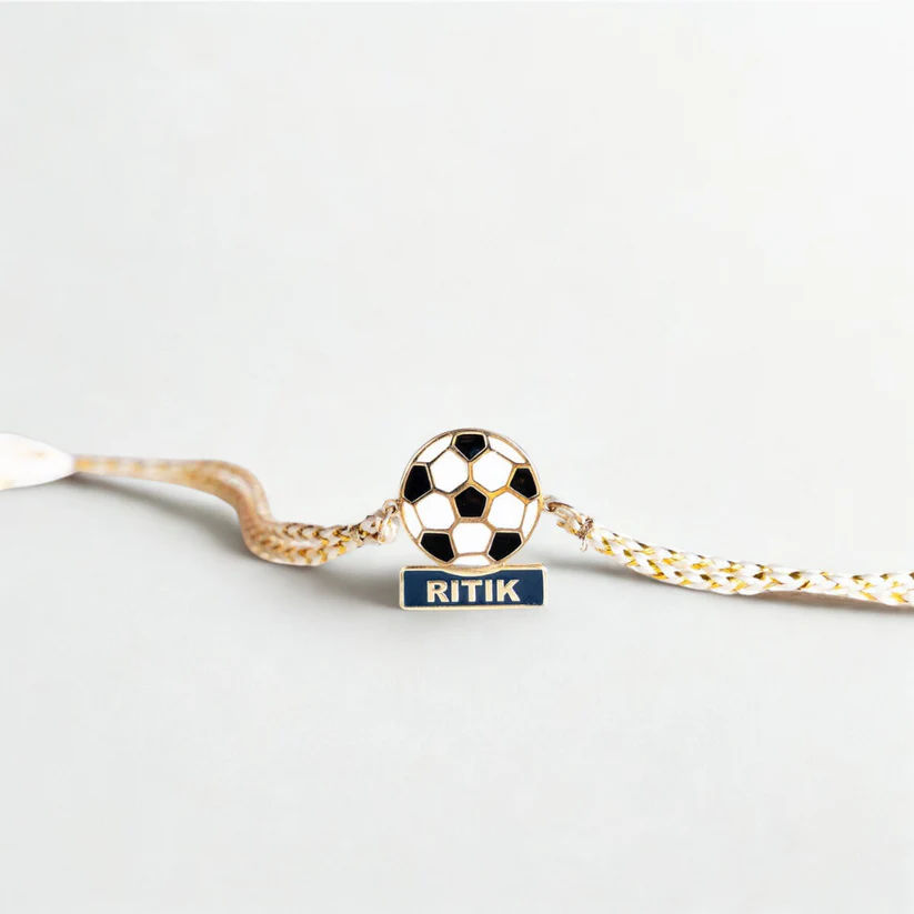 Custom Football Charm Name Bracelet thumbnail 2
