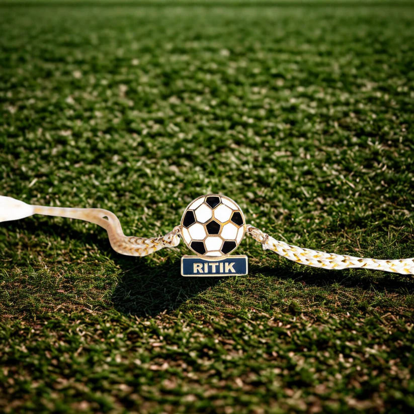 Custom Football Charm Name Bracelet thumbnail 3