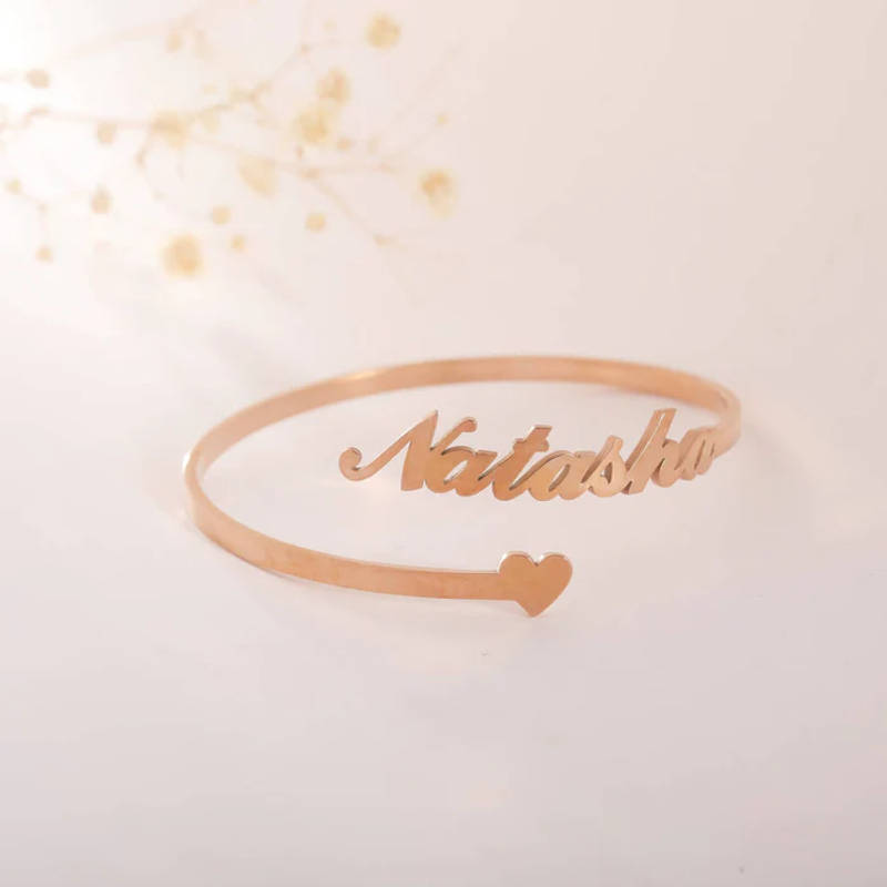 Personalized Script Name Cuff Kadaa with Heart Accent - 3