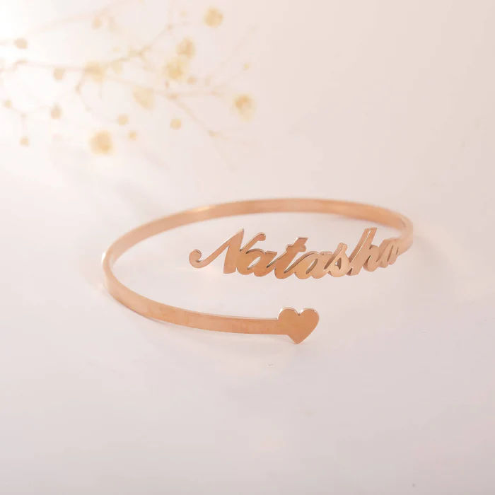 Personalized Script Name Cuff Kadaa with Heart Accent thumbnail 2