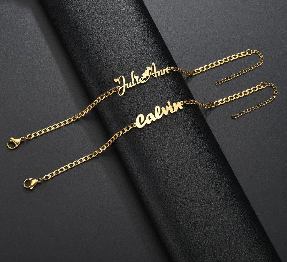 Inzavy Personalized Nameplate Chain Bracelet