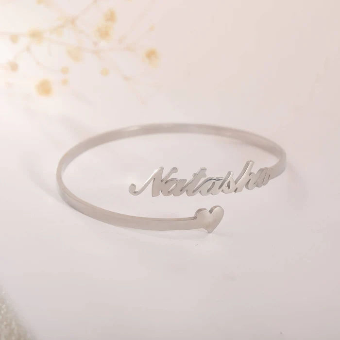 Personalized Script Name Cuff Kadaa with Heart Accent thumbnail 3