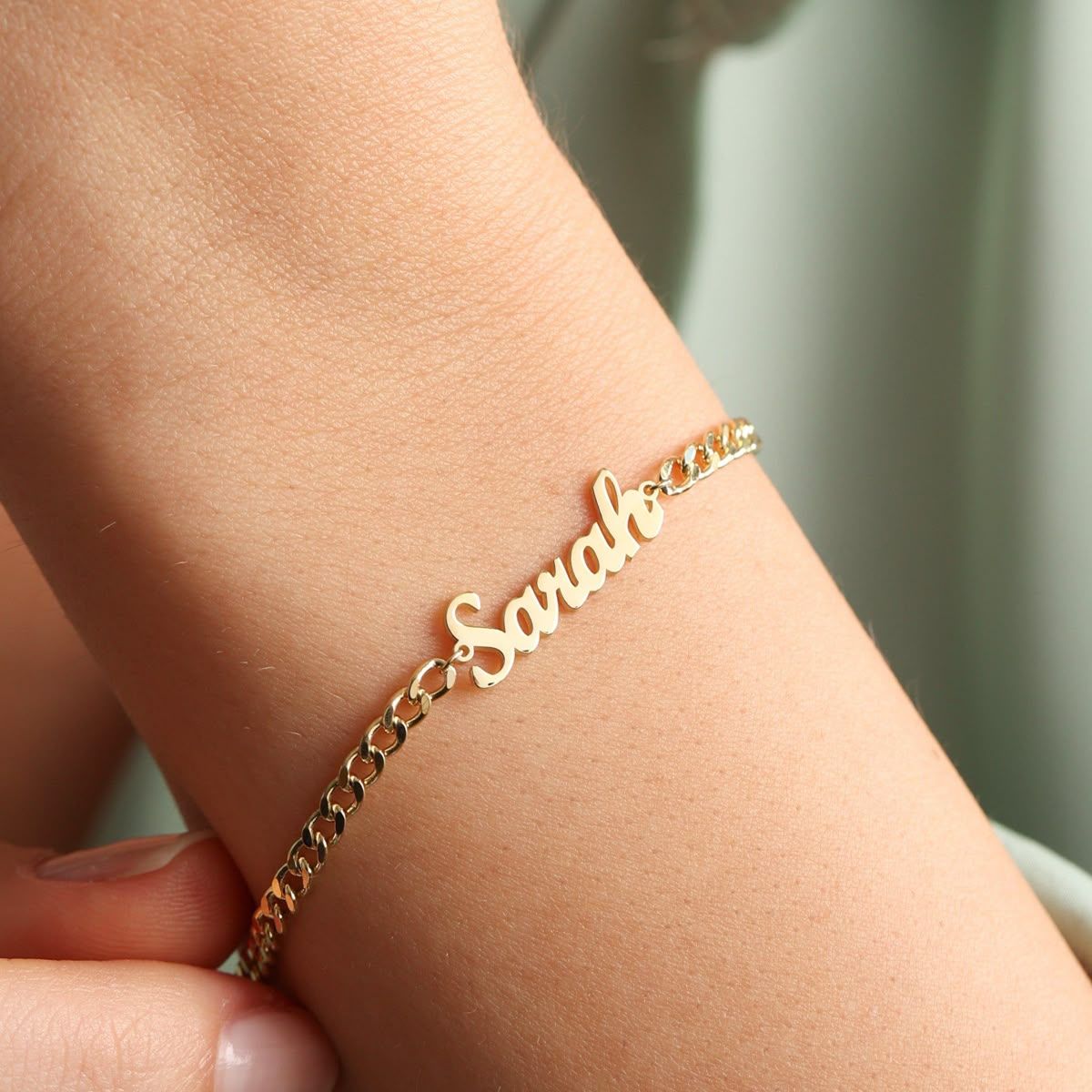 The Statement Cursive Curb Script Bracelet - Image 1