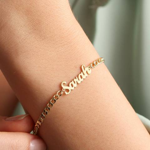 The Statement Cursive Curb Script Bracelet