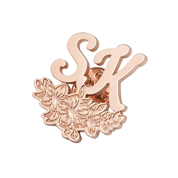 INZAVY The Signature Floral Monogram Lapel Pin thumbnail 3