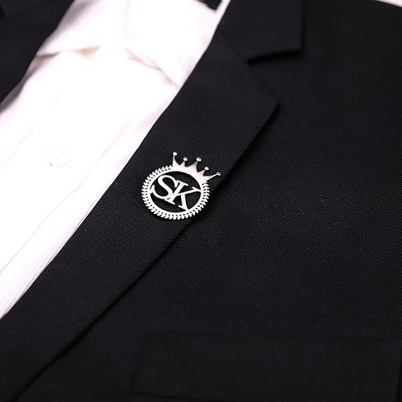 INZAVY The Imperial Crown & Wreath Monogram Brooch