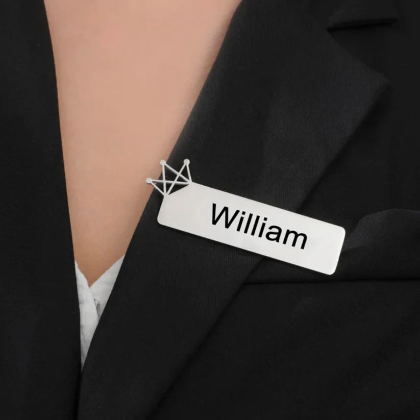 INZAVY The Monarch Minimalist Nameplate Brooch