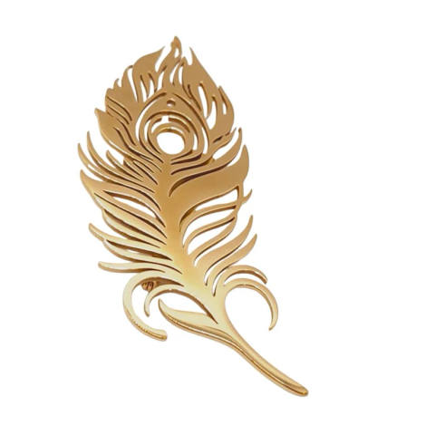Peacock Feather Brooch With Intricate Cutout Design