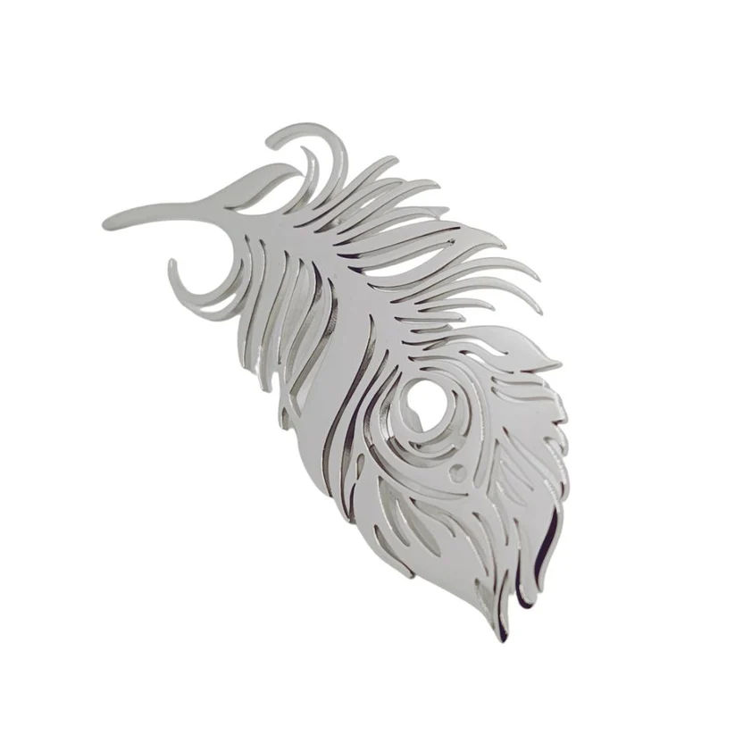 Peacock Feather Brooch With Intricate Cutout Design thumbnail 2