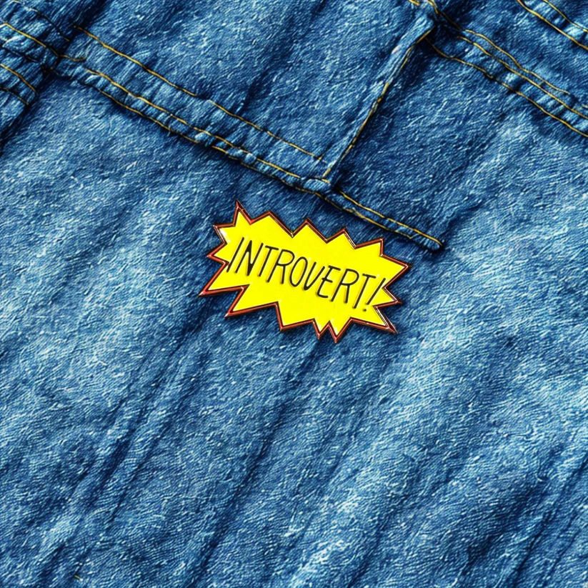 INZAVY The "Introvert!" Statement Pin Brooch thumbnail 2