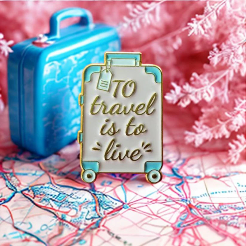 INZAVY The Wanderlust Suitcase Pin Brooch