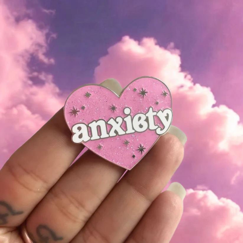 INZAVY The "Anxiety" Heart Pin