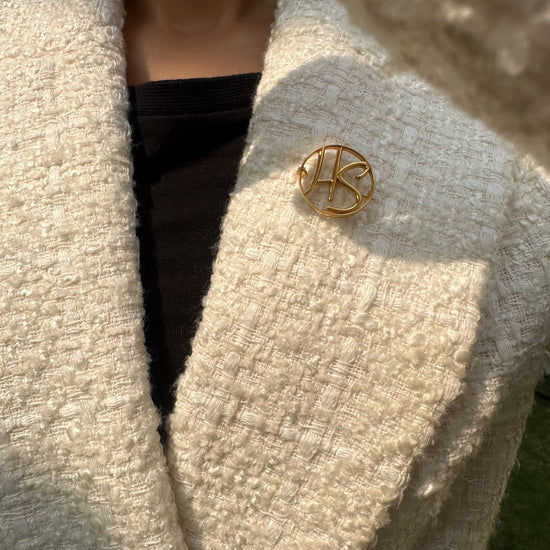 INZAVY The Halo Monogram Lapel Pin Brooch