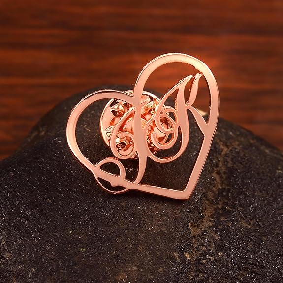 Heart Frame Brooch With Intertwined Initials thumbnail 2