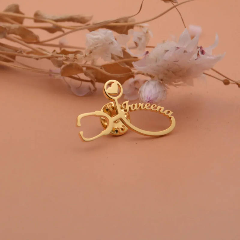 Personalised Stethoscope Name Brooch, Custom Doctor & Nurse Lapel Pin - 5