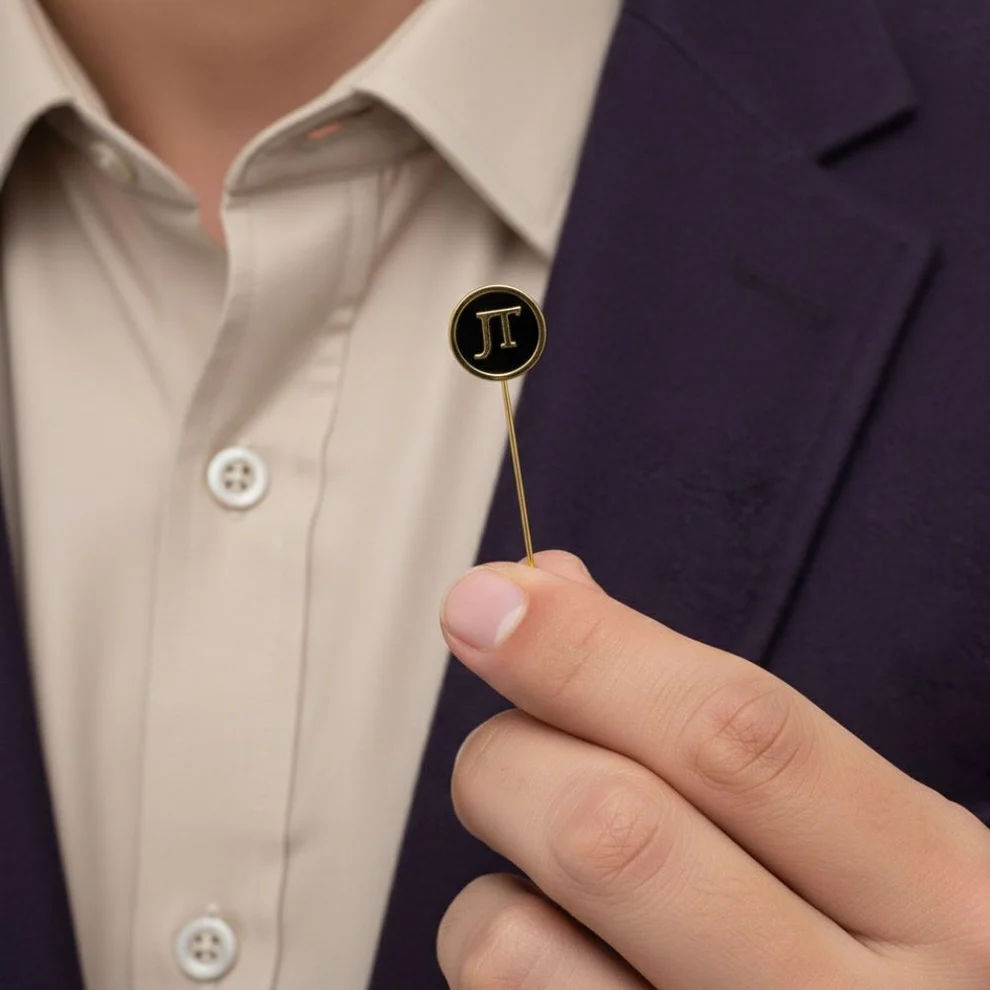 INZAVY The Elite Circular Monogram Stick Brooch