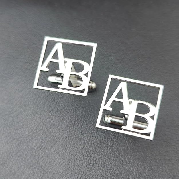The INZAVY Architectural Frame Monogram Cufflinks