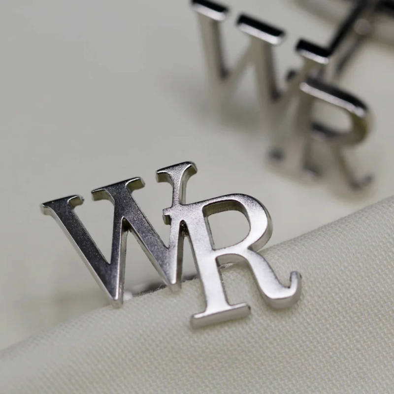 Customised Interlocking Initials Metal Cufflinks for Men Luxury Gift - 5