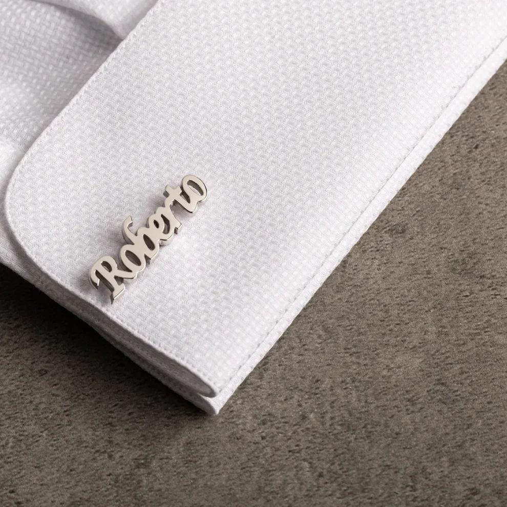 Script Name Cut-Out Cufflinks With Smooth Finish