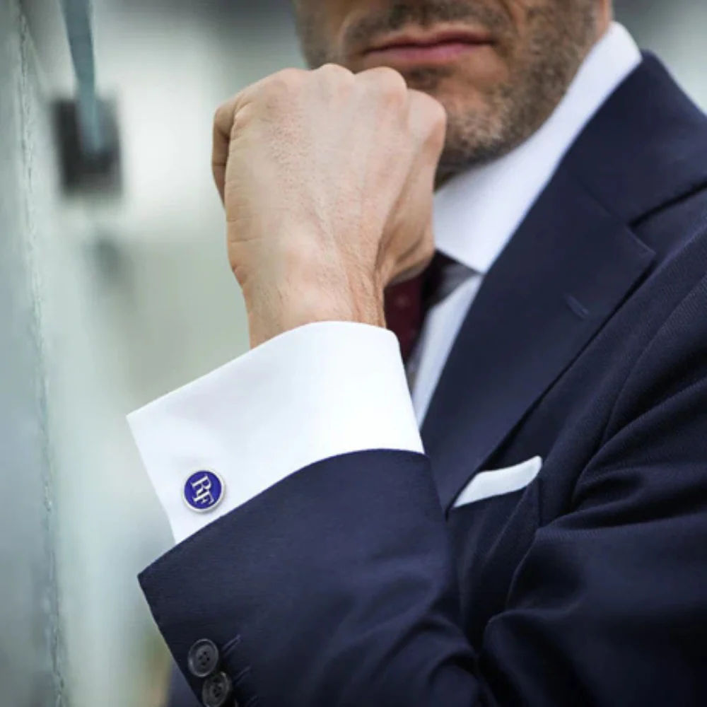 The INZAVY Enameled Heritage Monogram Cufflinks thumbnail 3