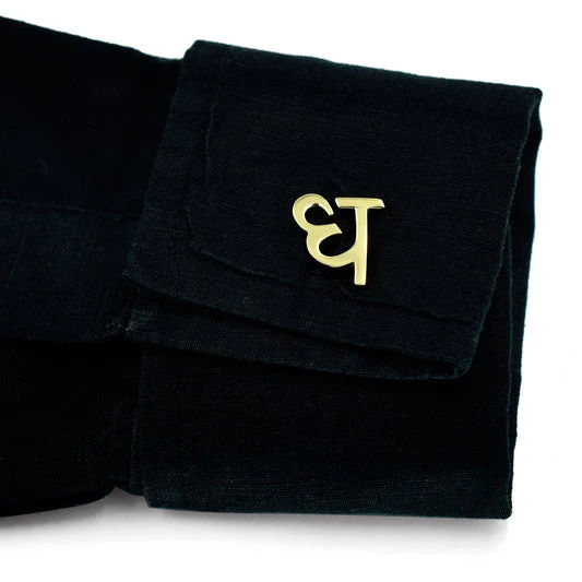 The INZAVY Heritage Script Initial Cufflinks